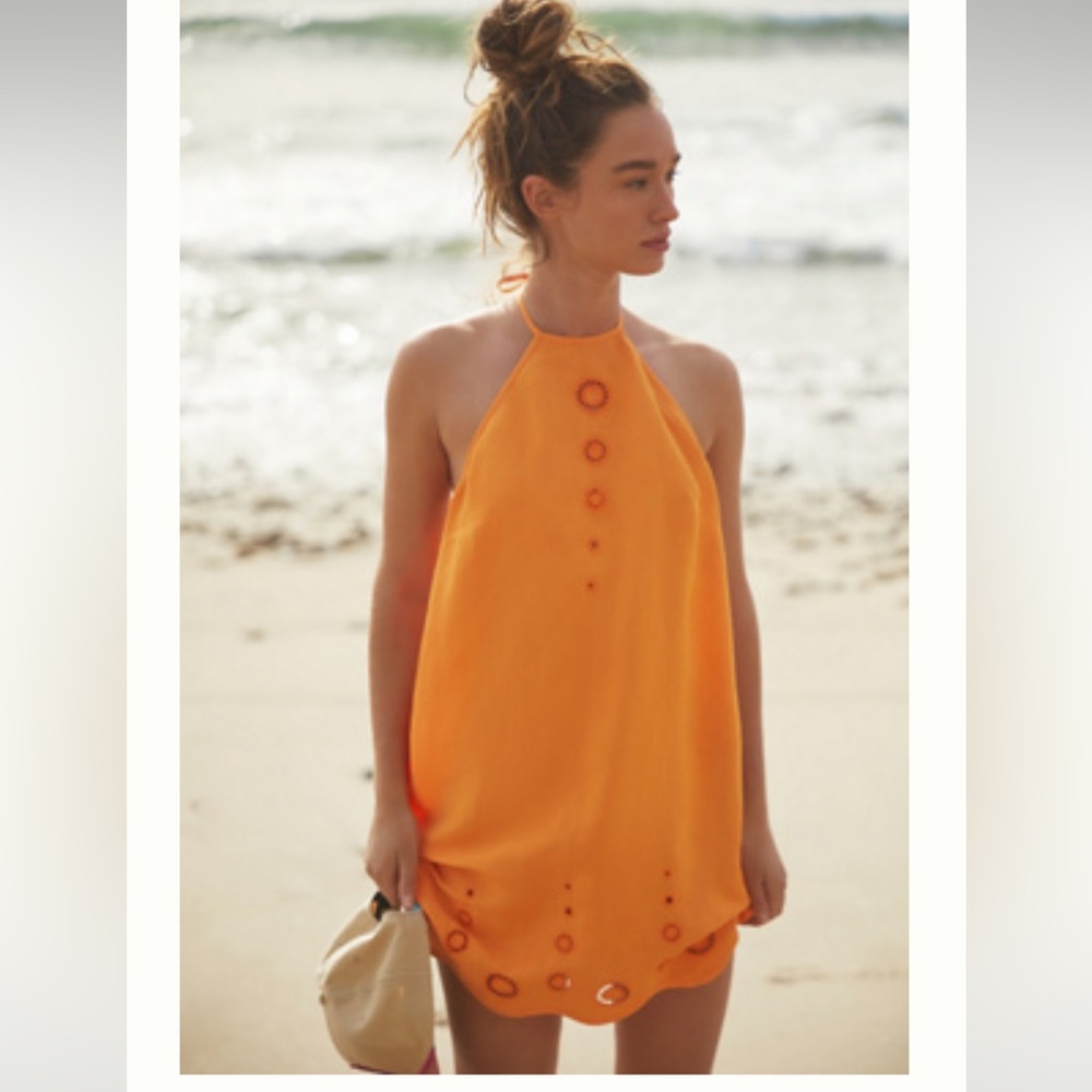 Anthropologie Vibrant Orange Swim Cover-Up